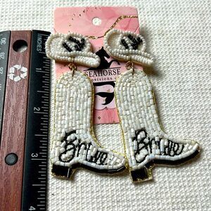 Bride Western Themed Seed Bead Earrings